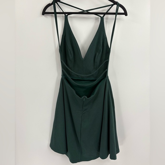 Lulus Green A Line Mini Backless Prom Event Hoco Skater Dress Size Small - Picture 9 of 15